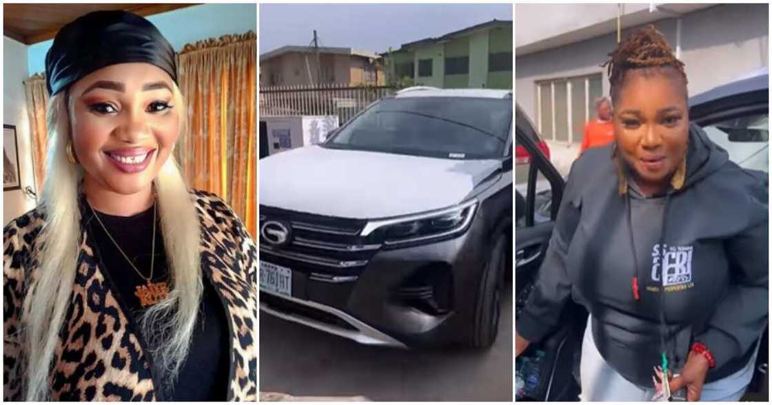 Jaiye Kuti and her new car Jaiye Kuti and her new car