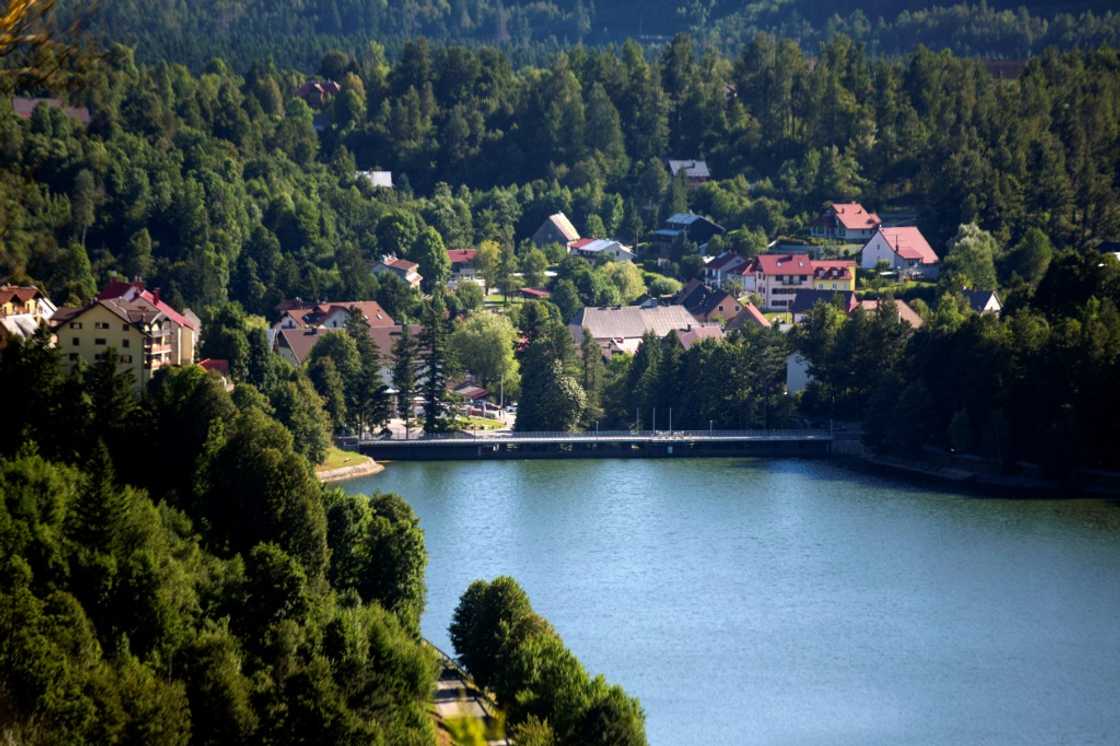  Lake Bajer and the village of Fuzine in western Croatia