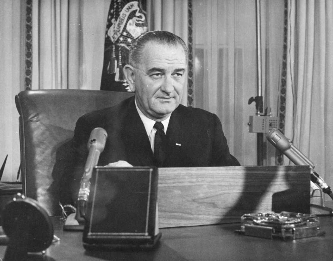 Lyndon B. Johnson addressing the nation Lyndon B. Johnson addressing the nation