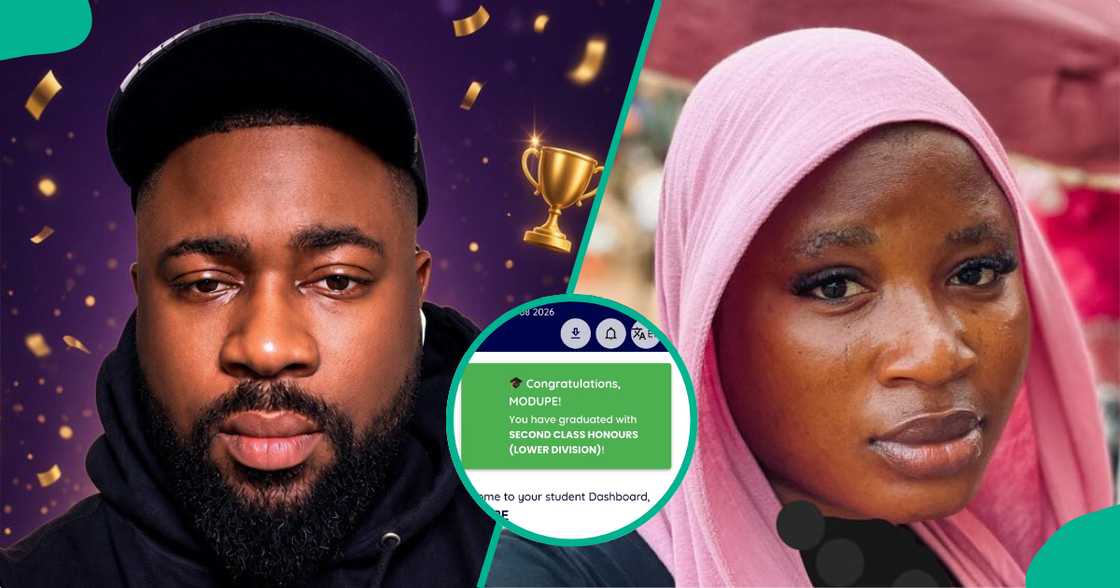 Man promises to surprise female graduate who shared her final result online. Man promises to surprise female graduate who shared her final result online.