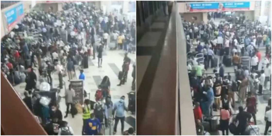 Plan B activated: Massive crowd gathers at departure section of Murtala Muhammed Airport, set to leave Nigeria