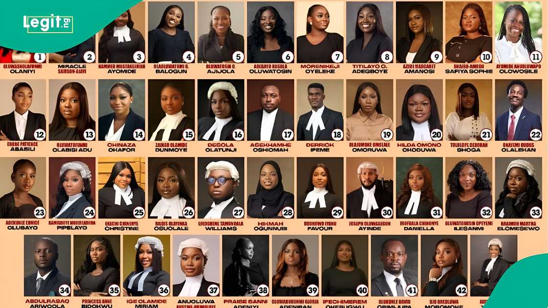 Group photo of UNILAG’s Faculty of Law with 43 graduates honoured for first-class achievement in 2024 Bar Exams.