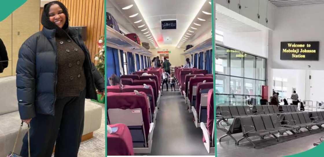 Nigerian lady travels from Lagos to Ibadan by train.