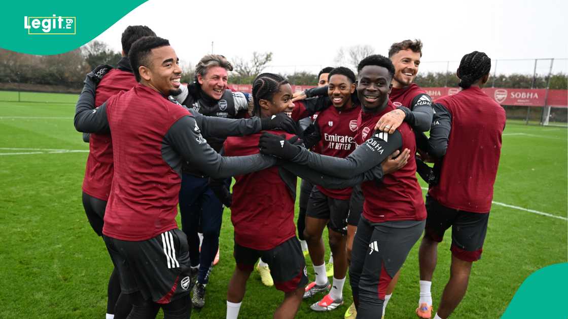 Gabriel Jesus, Josh Nichols, Bukayo Saka, Ben White, Arsenal, UEFA Champions League.