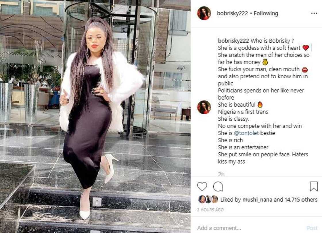 Bobrisky refers to himself as Nigeria's first transgender Bobrisky refers to himself as Nigeria's first transgender