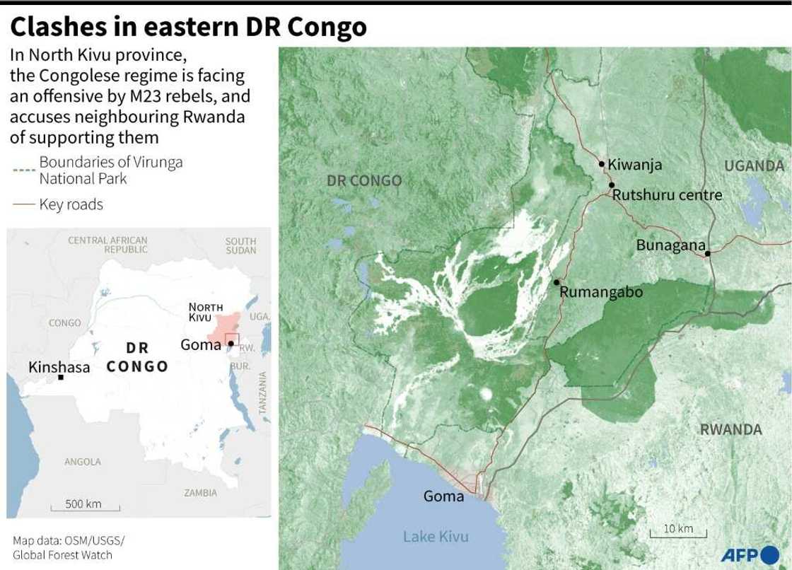 M23 rebels have been advancing towards Goma, a trading hub of around a million people on Lake Kivu M23 rebels have been advancing towards Goma, a trading hub of around a million people on Lake Kivu