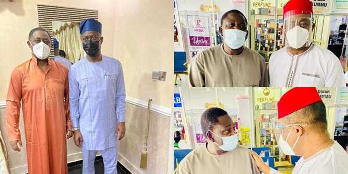 Amid defection to APC, Fani-Kayode meets Buhari's aide Femi Adesina, another governor Amid defection to APC, Fani-Kayode meets Buhari's aide Femi Adesina, another governor