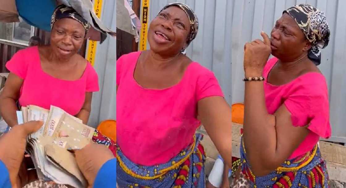 Photos of a woman who got cash gifts. Photos of a woman who got cash gifts.