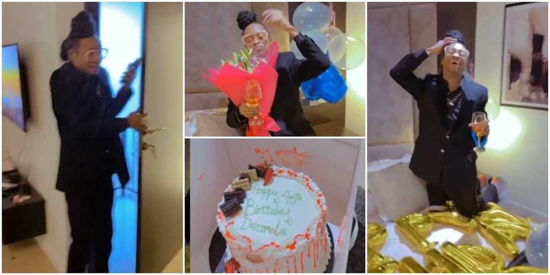 Denrele walks in on surprise planned by family members Denrele walks in on surprise planned by family members