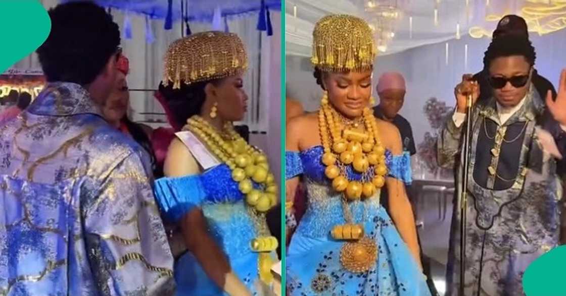 Groom begs his bride to smile at wedding while money was being sprayed, people react Groom begs his bride to smile at wedding while money was being sprayed, people react