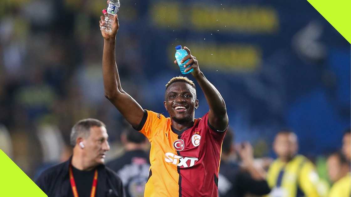 Victor Osimhen celebrates Galatasaray victory