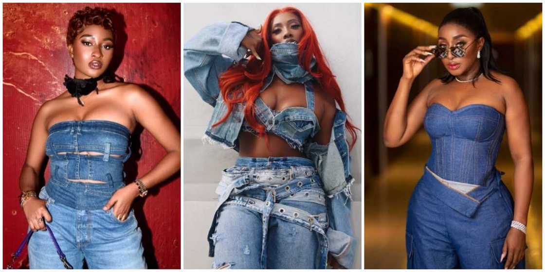 Denim on denim outfits rocked by some female Nigerian celebrities Denim on denim outfits rocked by some female Nigerian celebrities