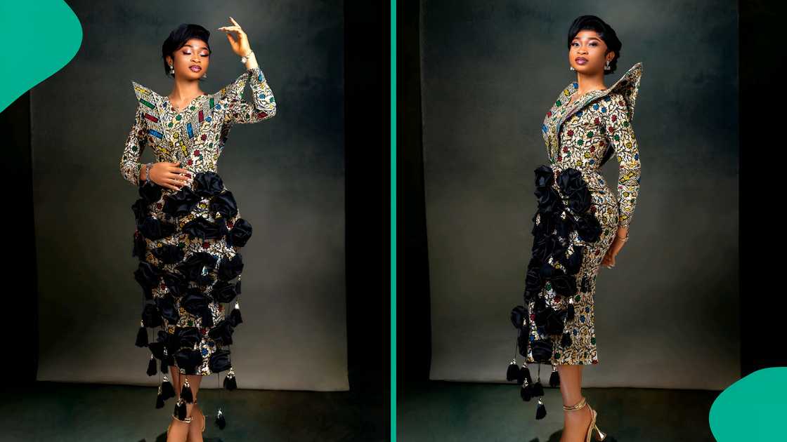 Female corps member seen throwing front flip during cultural dance at NYSC orientation camp.