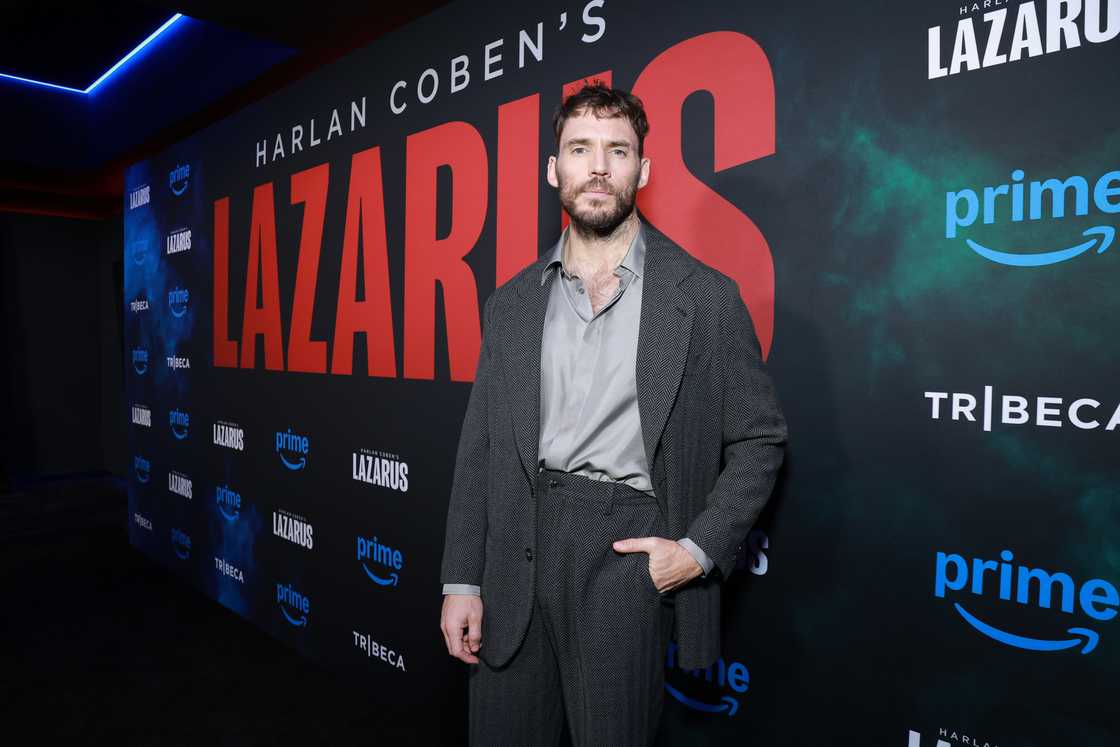 Sam Claflin attends Harlan Coben's "Lazarus" special screening + Q&A with Sam Claflin and Harlan Coben at Regal Union Square in New York City