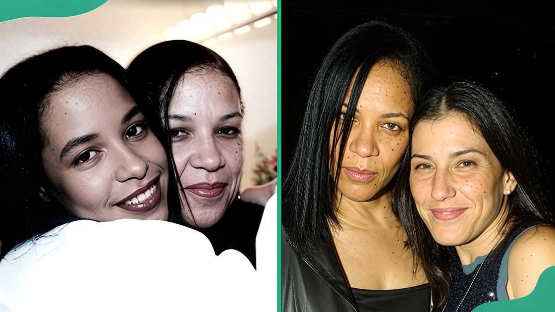 Aaliyah, her mother Diane, and Kaye Popofsky posing for a photo