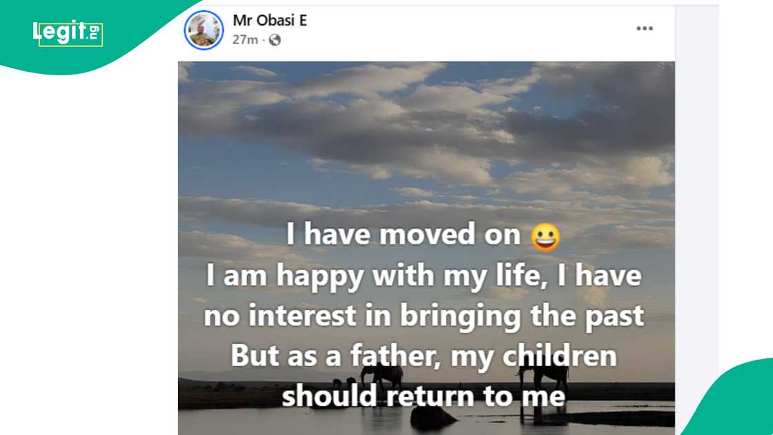 Mr Obasi sends message to Judy Austin about his children. Mr Obasi sends message to Judy Austin about his children.
