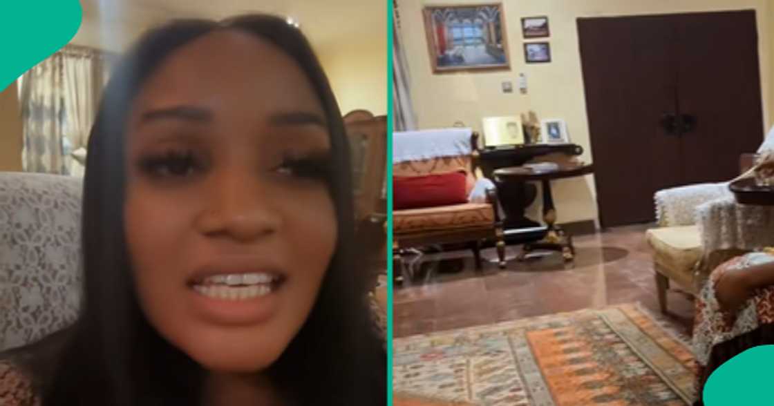 Lady shows photo album she saw on the table after visiting Ned Nwoko's house. Lady shows photo album she saw on the table after visiting Ned Nwoko's house.