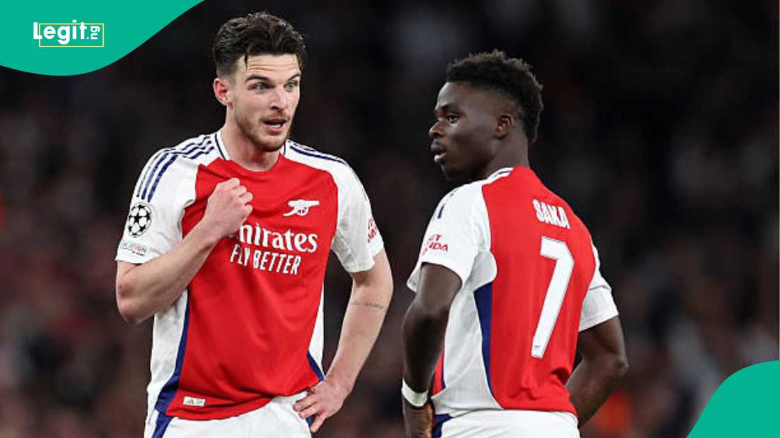 Declan Rice, Arsenal, Bukayo Saka, Real Madrid, UCL Declan Rice, Arsenal, Bukayo Saka, Real Madrid, UCL