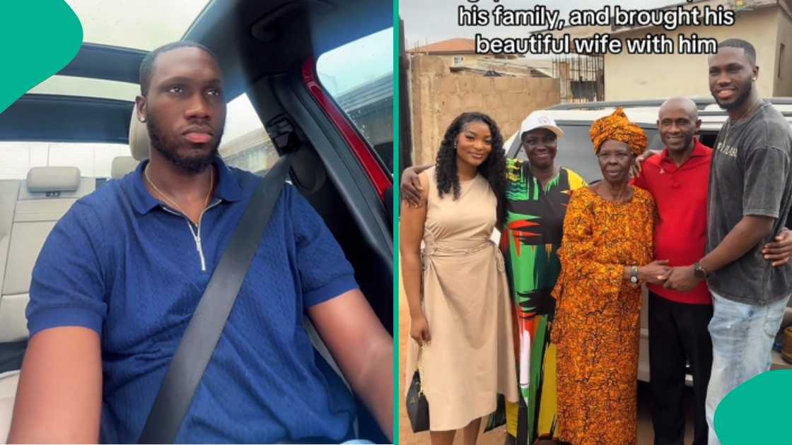 Nigerian man returns home with wife after 10 years abroad, video triggers emotional reactions