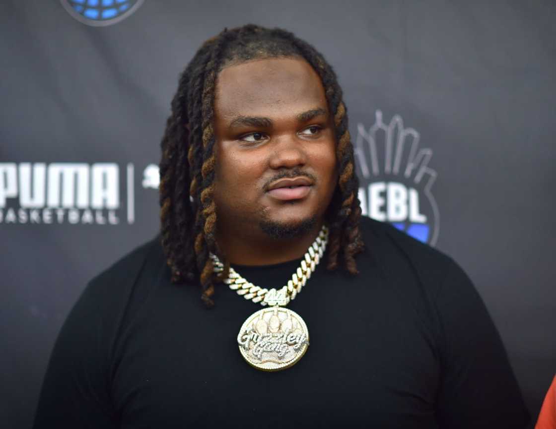 Rapper Tee Grizzley at Kipp Atlanta Collegiate in Atlanta, Georgia.