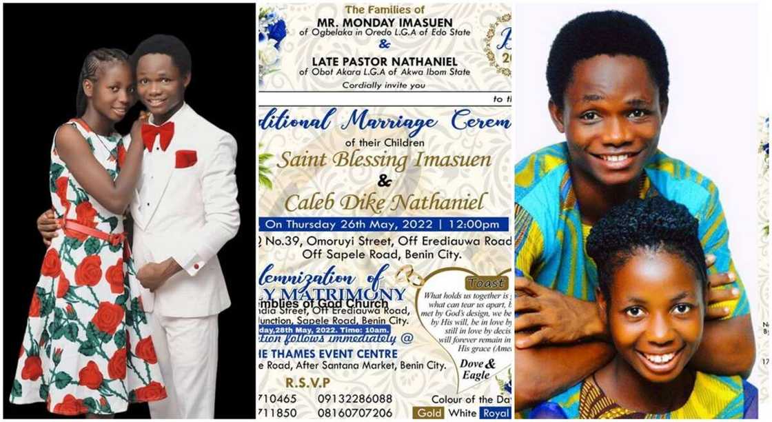 Young Nigerian couple set to wed in Benin City, Edo state, but many raise concerns about their age. Young Nigerian couple set to wed in Benin City, Edo state, but many raise concerns about their age.