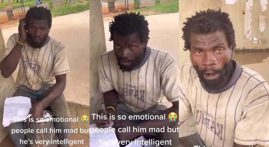 Photos of a mentally challenged man seen at UNIBEN.