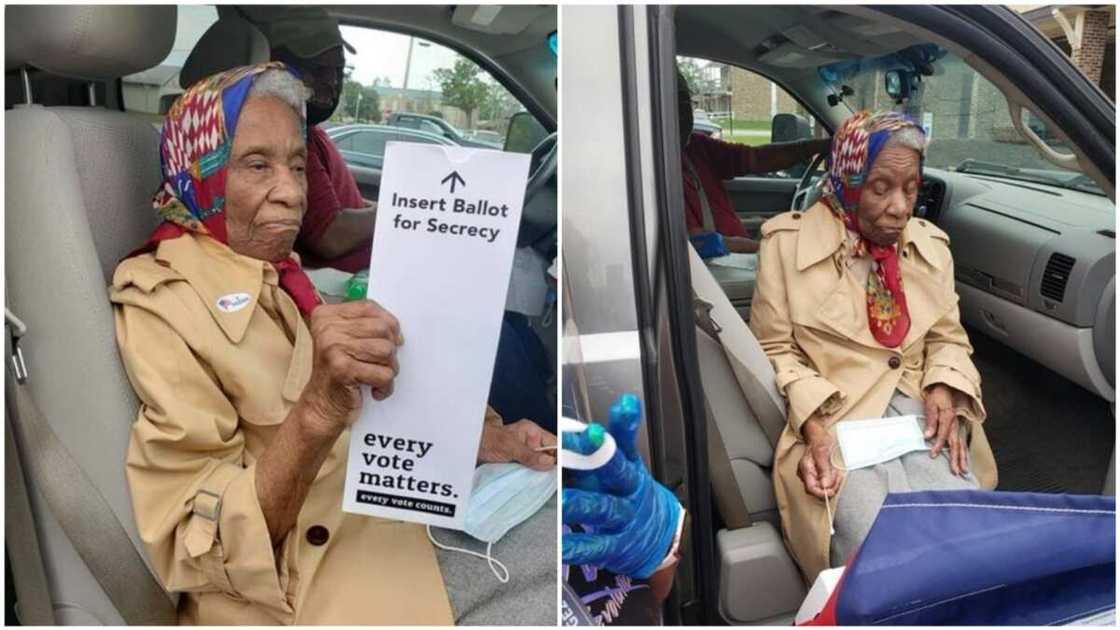 Ora Smith did not allow anything to hold her back from voting.
Photo source: Twitter/Quentin Youmans Ora Smith did not allow anything to hold her back from voting.
Photo source: Twitter/Quentin Youmans
