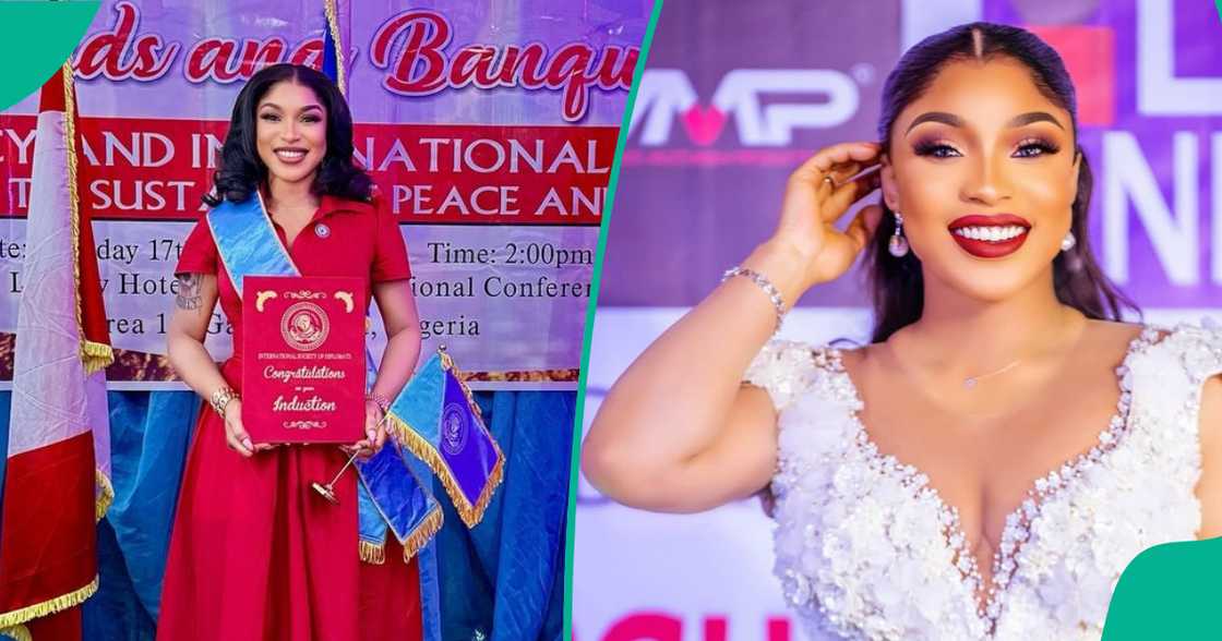 Tonto Dikeh shows her certificate of membership into International Society of Diplomats