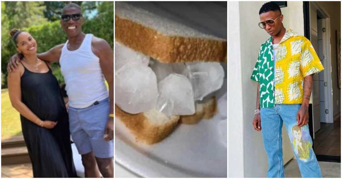 Wizkid's pregnant baby mama, Jada, ice cubes. Wizkid's pregnant baby mama, Jada, ice cubes.