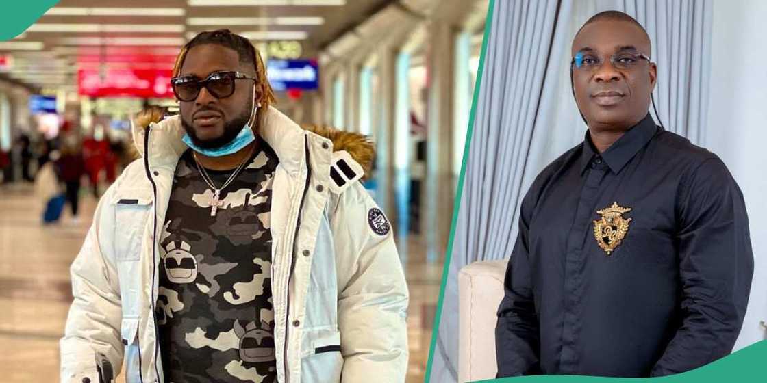 Olu Maintain sprays KWAM 1 at event. Olu Maintain sprays KWAM 1 at event.