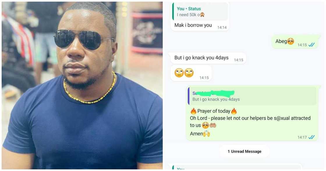 Chizitere Ahubelem, chat leaks, N50k, lady offers to sleepShe gave the condition before he gets her N50k.