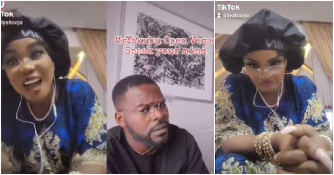Iyabo Ojo raps in Falz's Mr Yakubu challenge. Iyabo Ojo raps in Falz's Mr Yakubu challenge.