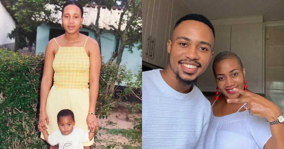 Handsome Man Posts Then and Now Pics of Him and His Mom, SA Loves It Handsome Man Posts Then and Now Pics of Him and His Mom, SA Loves It