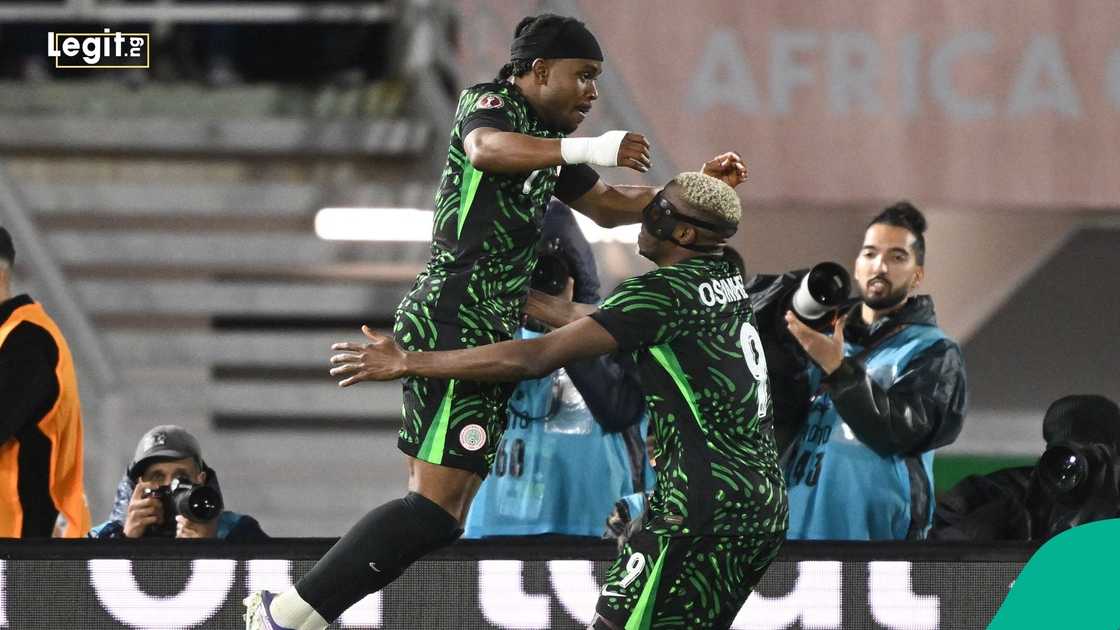 Victor Osimhen, Ademola Lookman, 2025 Africa Cup of Nations, Nigeria, Mozambique, Fes, Morocco. Victor Osimhen, Ademola Lookman, 2025 Africa Cup of Nations, Nigeria, Mozambique, Fes, Morocco.