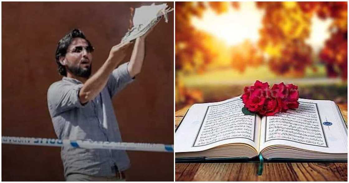 Salwan Momika/ Iraqi refugee burns Quran/ Quran burnt in Sweden/ Salwan Momika burns Quran Salwan Momika/ Iraqi refugee burns Quran/ Quran burnt in Sweden/ Salwan Momika burns Quran