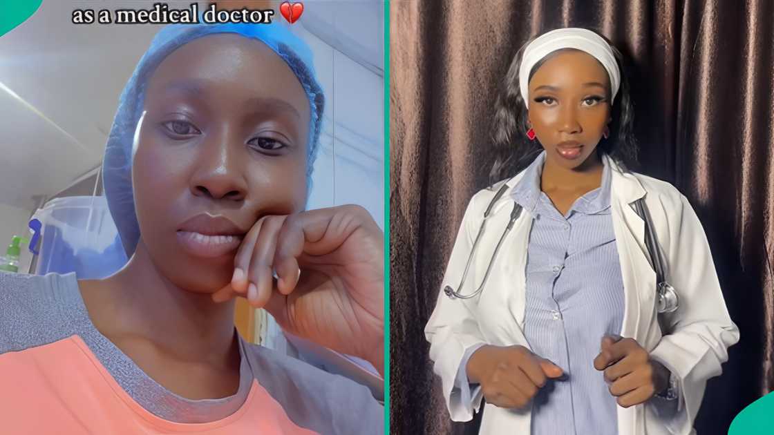 A female doctor expresses sadness over the pay she received A female doctor expresses sadness over the pay she received