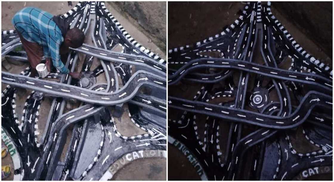 Talented kid from Nigeria, Musa Sani shows photos of his newly built flyover. Talented kid from Nigeria, Musa Sani shows photos of his newly built flyover.