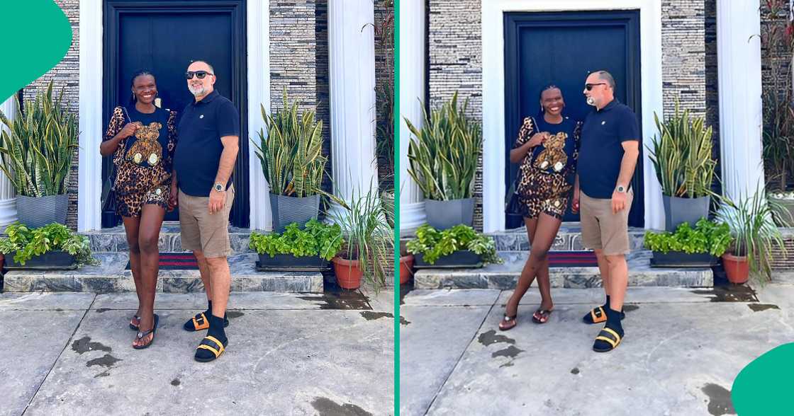 A Nigerian woman reacts after being accused of using juju on her white husband