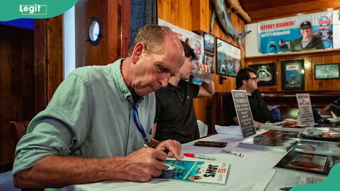 Jaws actor Jeffrey Voorhees at the Jaws 50th Anniversary event