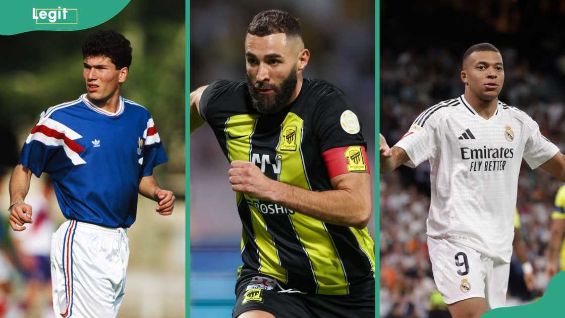 Zinedine Zidane, Karim Benzema and Kylian Mbappé Zinedine Zidane, Karim Benzema and Kylian Mbappé