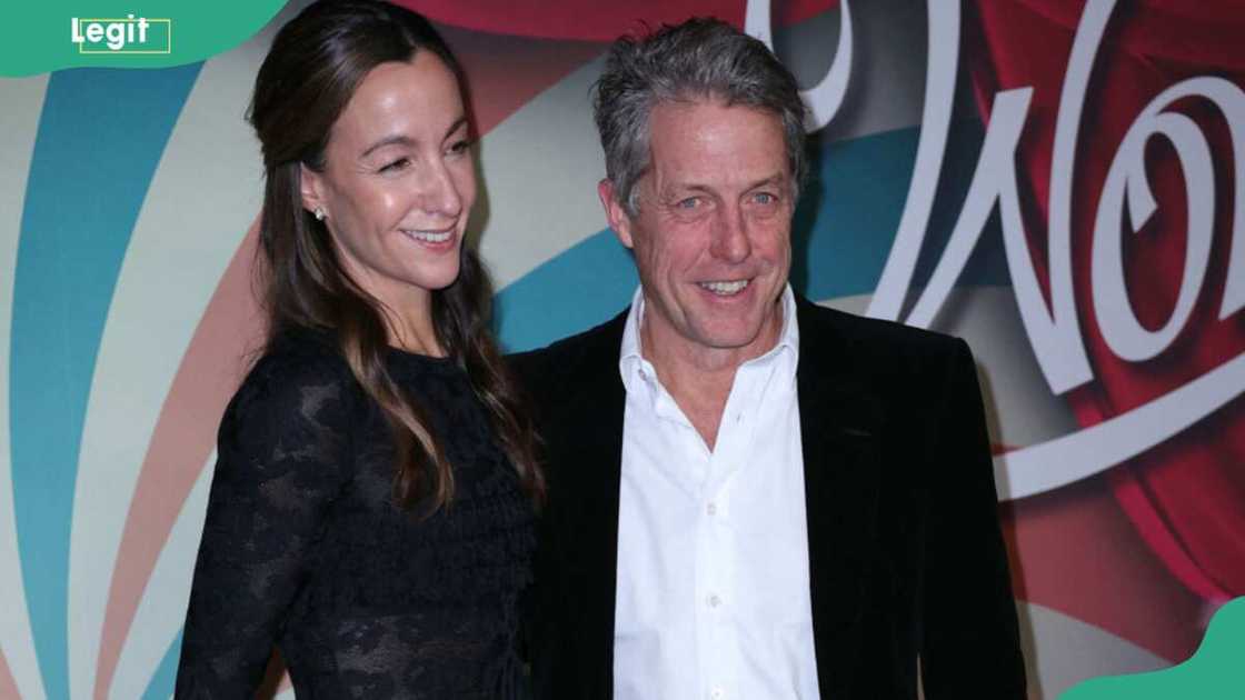Hugh Grant and his wife, Anna Elisabet, at the UGC Normandie cinema in Paris Hugh Grant and his wife, Anna Elisabet, at the UGC Normandie cinema in Paris