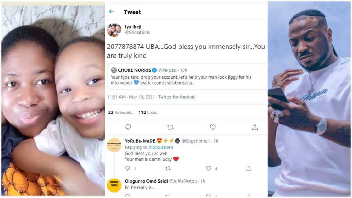 Hours after Wife Went on Twitter to Beg for Old Clothes for Husband, Perruzi Asked for her Account Aumber Hours after Wife Went on Twitter to Beg for Old Clothes for Husband, Perruzi Asked for her Account Aumber
