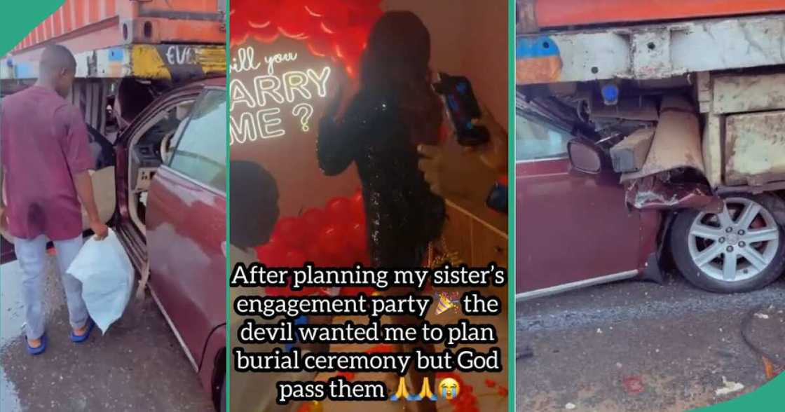 Reactions as Nigerian lady escapes death after surviving car crash hours after her proposal