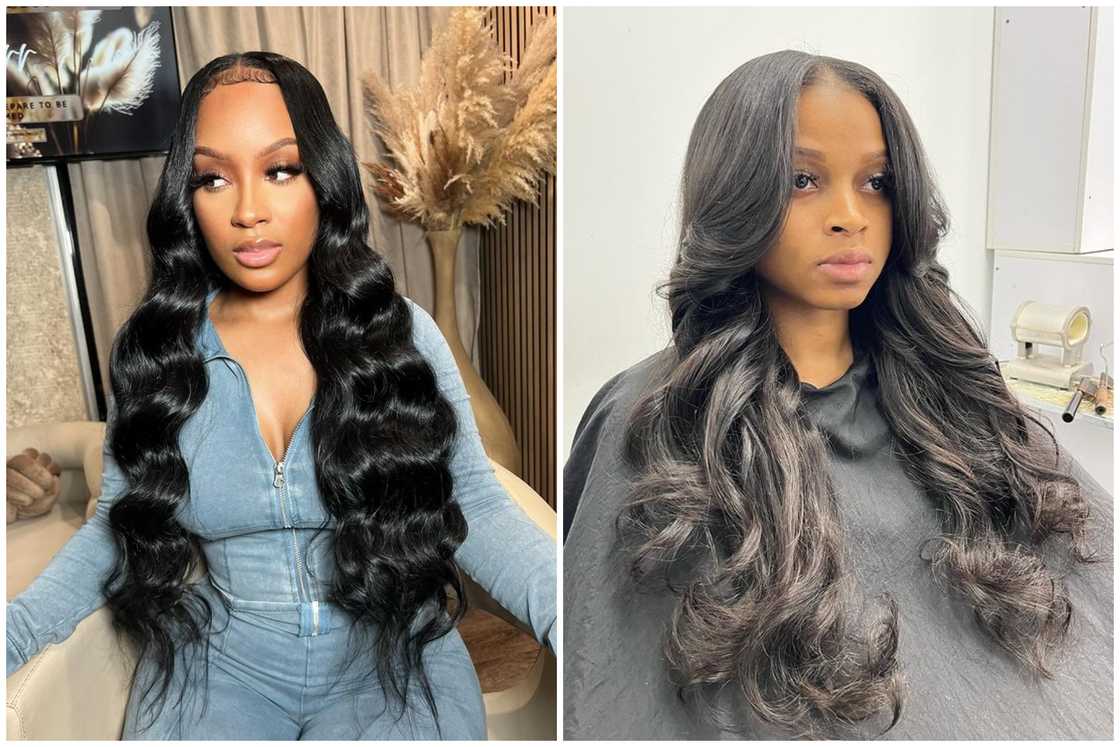 Long middle part ringlets Long middle part ringlets