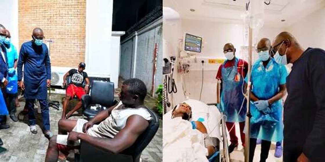 Lekki shooting: Sanwo-Olu visits victims of attack in hospital (photos) Lekki shooting: Sanwo-Olu visits victims of attack in hospital (photos)