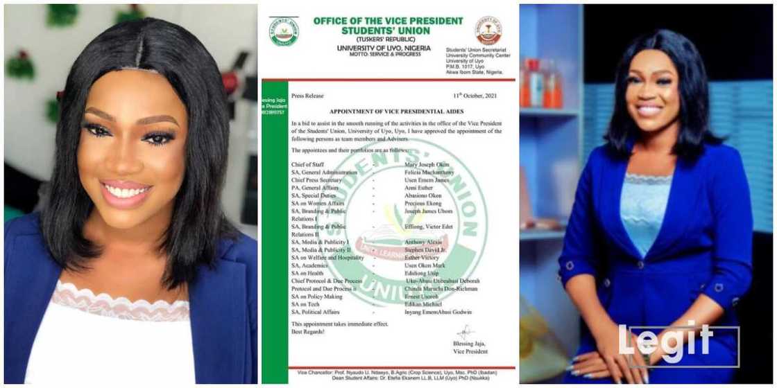 Nigerians react as female SUG VP appoints 18 PAs, gives reasons Nigerians react as female SUG VP appoints 18 PAs, gives reasons