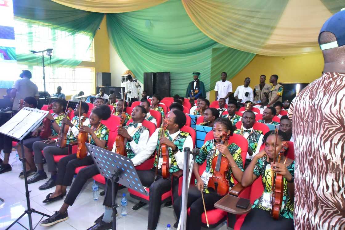 Federal University Oye-Ekiti music students playing instruments
