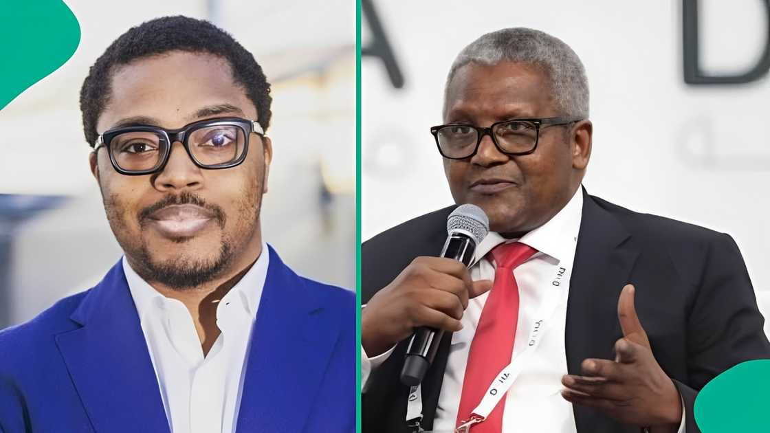 Billionaire Mike Adenuga's son Paddy shares picture of himself with Aliko Dangote.