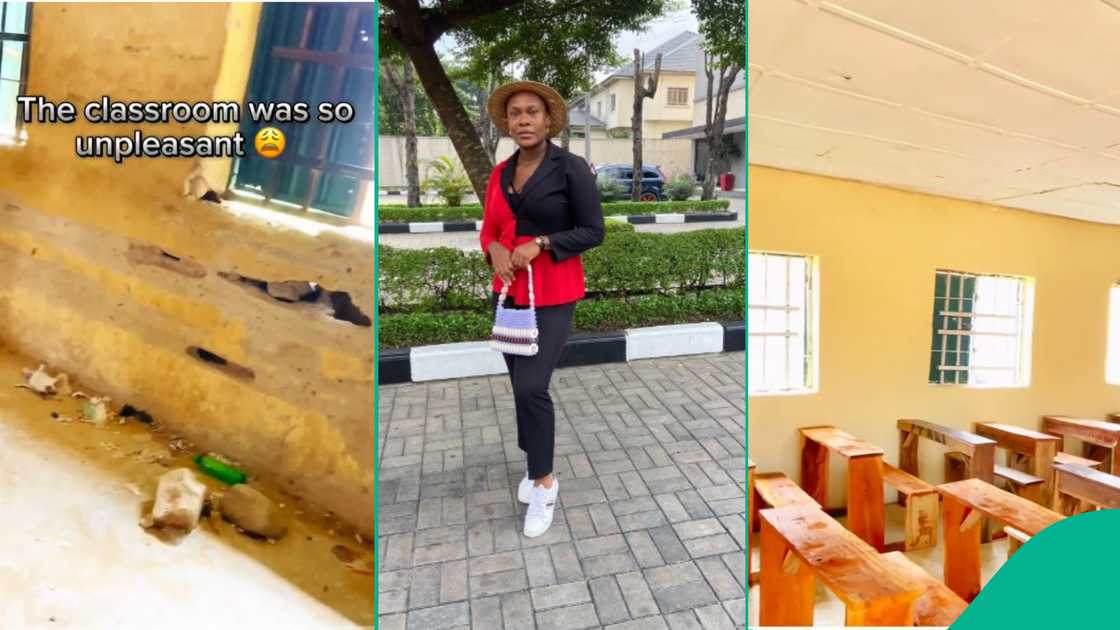 How a Nigerian lady revamped a dilapidated classroom during her NYSC service in Madalla Niger State How a Nigerian lady revamped a dilapidated classroom during her NYSC service in Madalla Niger State