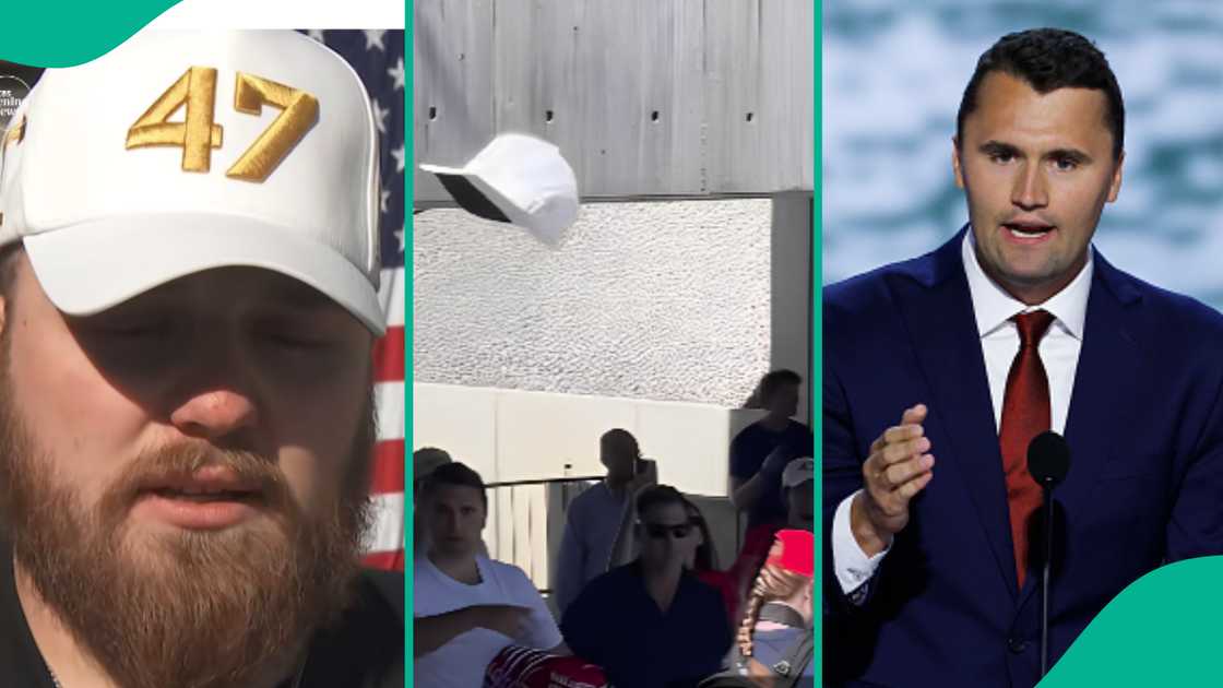 Man shows cap he picked at venue of Charlie Kirk shooting.